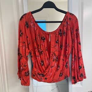 FREE PEOPLE FLORAL BLOUSE